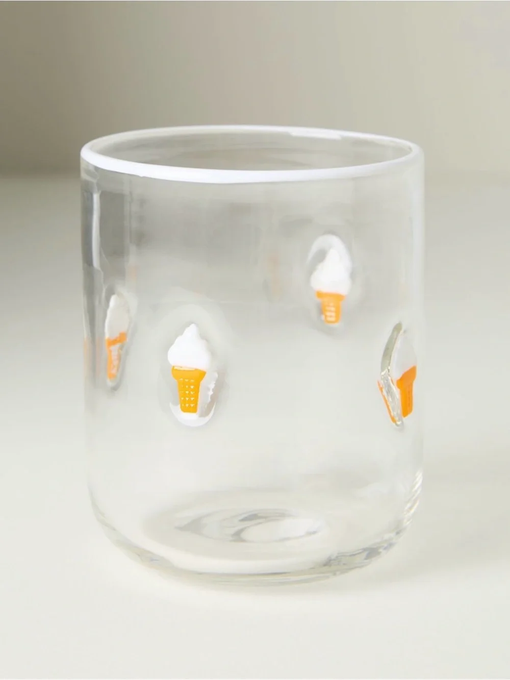 Anthro Icon glass tumbler- ice cream cone